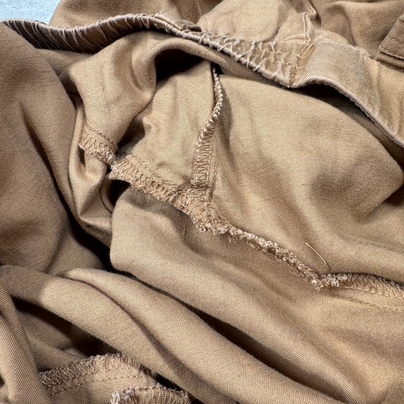 Torrid Relaxed Taper Studio Linen Blend High Rise Cargo Tobacco Brown Pants 16T - Picture 15 of 16